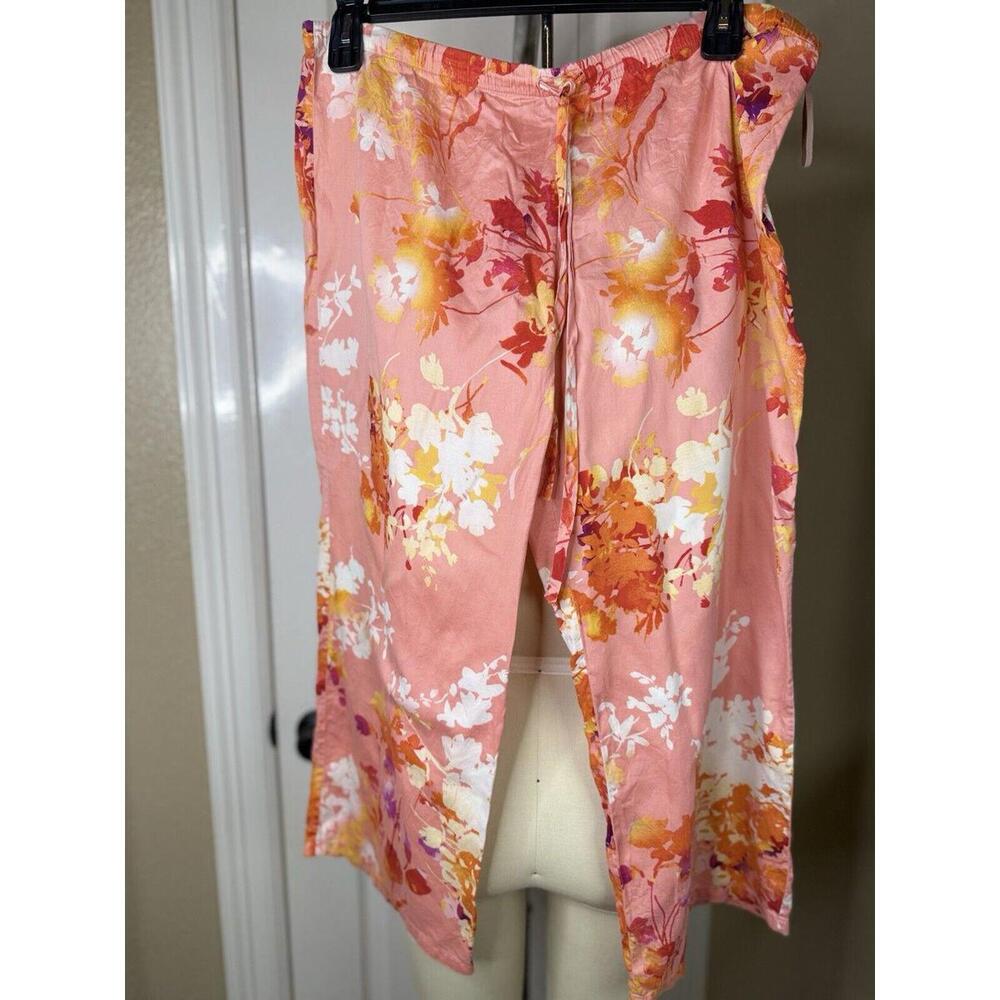 Natori Sleep Ware cropped Floral  Cotton Pajama  pants size-M
